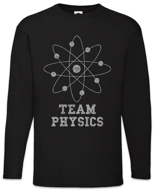 Urban Backwoods Langarmshirt Team Physics Langarm T-Shirt Lehrer Fun Teacher Physik Professor Nerd in Black für Herren