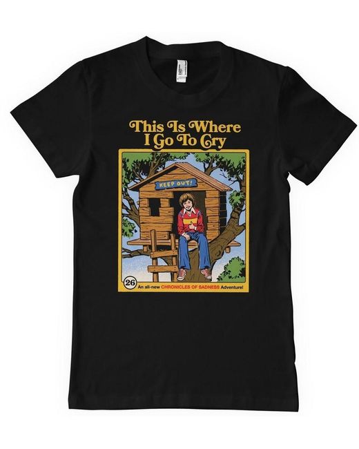 Steven Rhodes This Is Where I Go To Cry Big Tall T-Shirt in Black für Herren