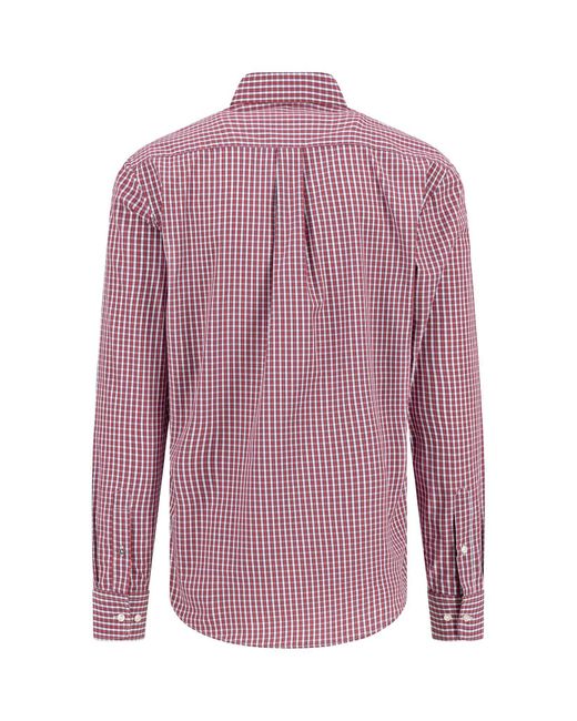 Fynch-Hatton Karohemd mit Logo Stickerei in Purple für Herren