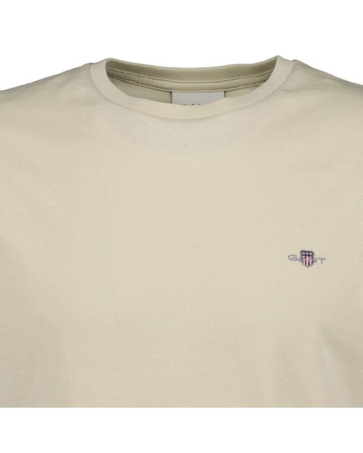 Gant T-Shirt - REGULAR SHIELD, Rundhals in Natural für Herren