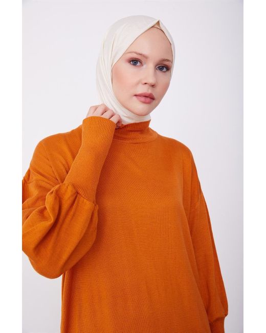 Armine Orange Maxikleid Armine Unterkleid Lang, Langlebige Qualität Kleid Shapewear Dame