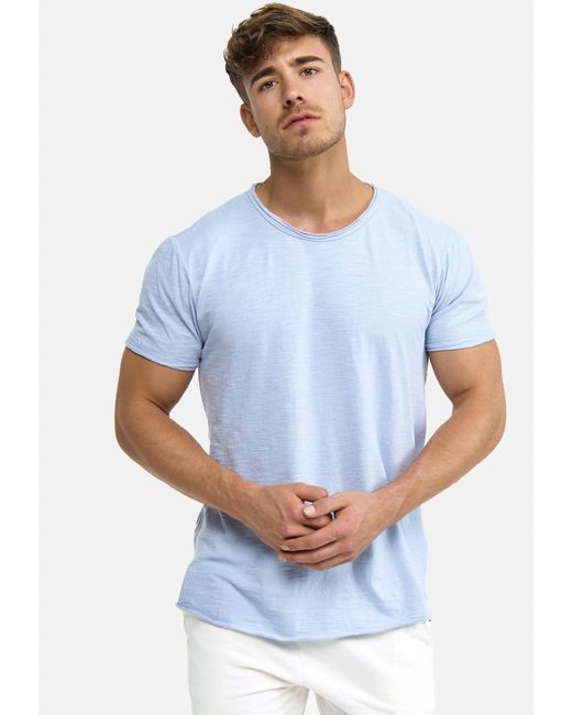 INDICODE Kurzarmshirt Willbur Tee in Blue für Herren