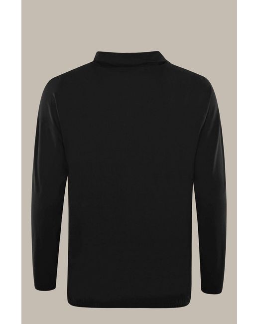 Hajo Black Blusenshirt Shirt Blousonform mit halsfernem Rollkragen