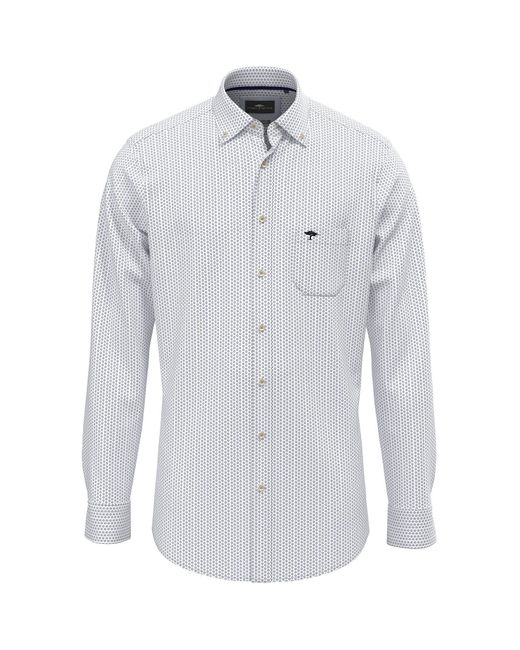 Fynch-Hatton Langarmhemd Hemd aus 100% Baumwolle mit Minimalprint in White für Herren