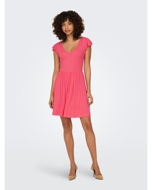 ONLY Pink Jerseykleid ONLBELIA S/L DRESS JRS