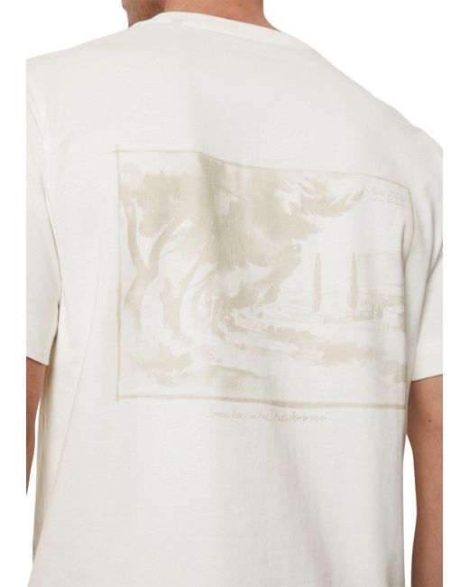 Marc O' Polo Shirt Mit großem Rückenprint, leichte Single-Jersey-Qualität in White für Herren