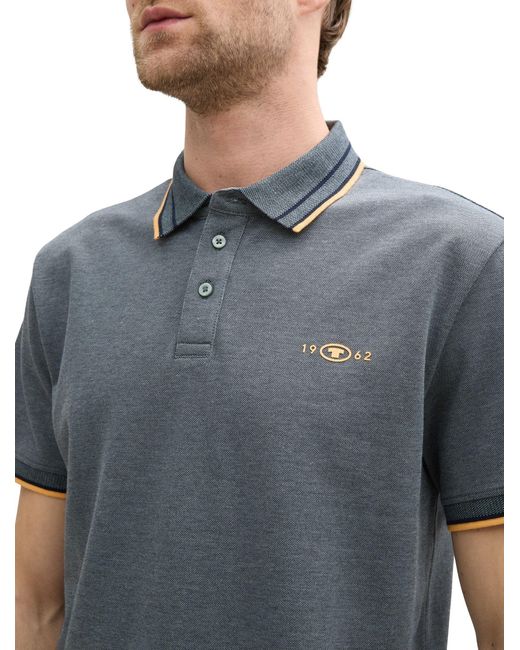 Tom Tailor Poloshirt mit kontrastierenden Streifen und Logo Polo Shirts in Gray für Herren