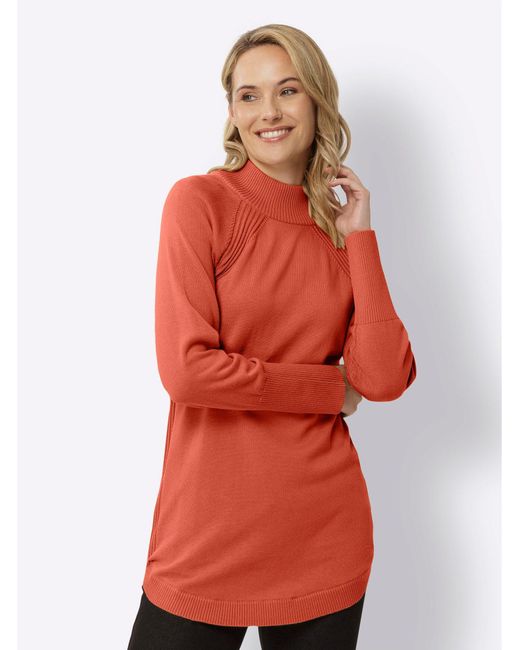 Sieh an! Red Strickpullover Longpullover