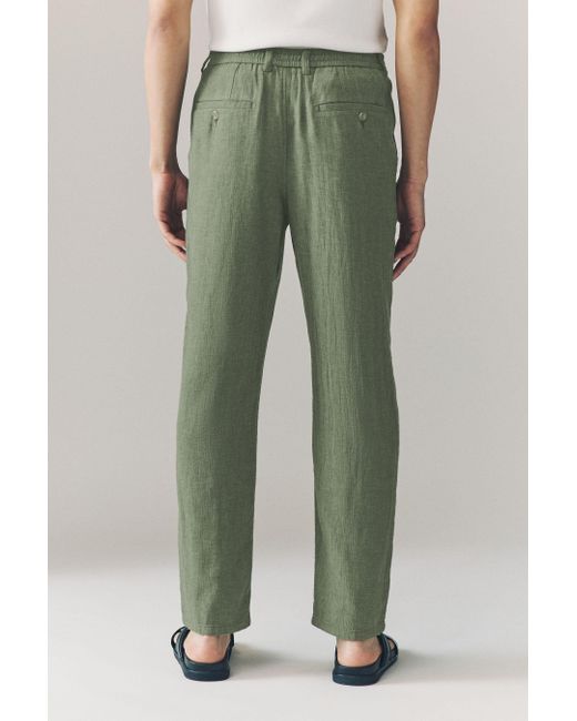 Next Dehnbund- Strukturierte Hose aus Leinengemisch (1-tlg) in Green für Herren