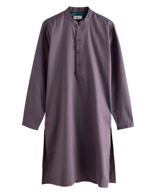 Next Businesshemd Signature Kurta mit Struktur aus 100 % Baumwolle (1-tlg) in Purple für Herren