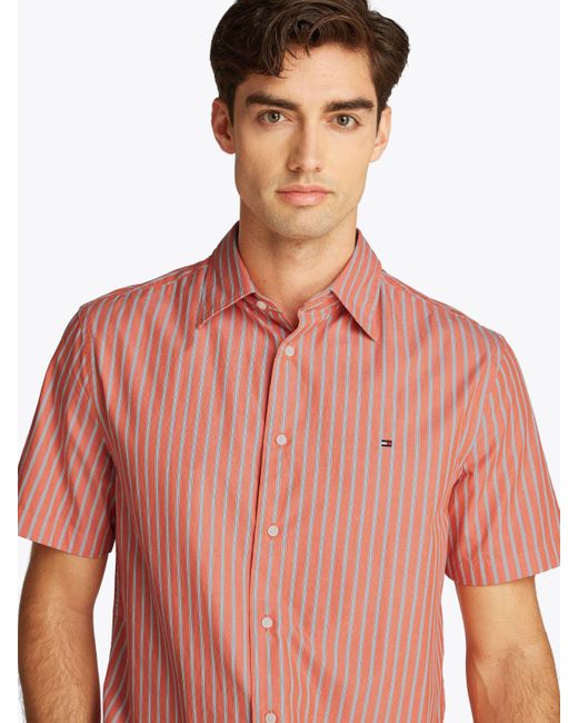 Tommy Hilfiger Kurzarmhemd FLEX POPLIN RETRO STP SS SHIRT in Orange für Herren