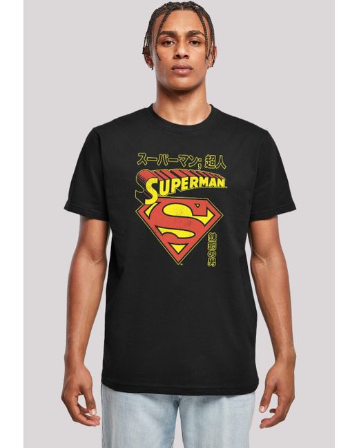 F4NT4STIC T-Shirt DC Comics Superman Shield ,Premium Merch,Regular-Fit,Basic,Bedruckt in Black für Herren