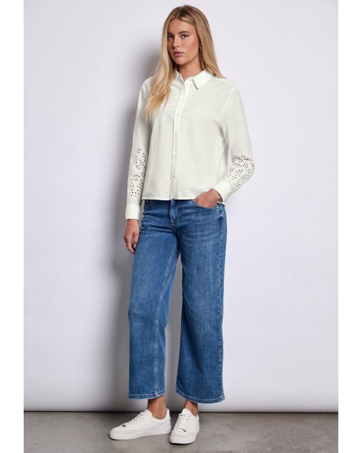 STREET ONE STUDIO White Hemdbluse aus reiner Baumwolle