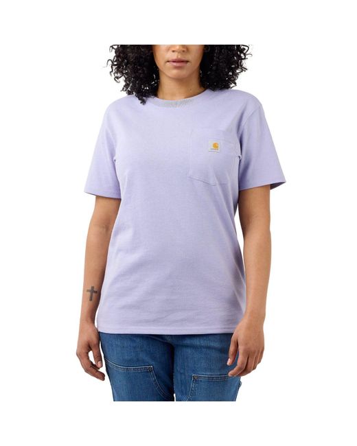 Carhartt Purple T-Shirt Loose Fit Heavyweight Short-Sleeve Pocket