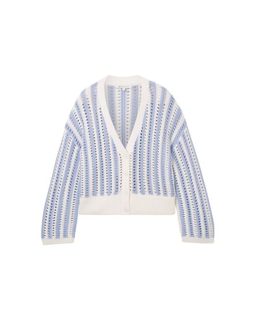 Tom Tailor White Strickpullover open structure cardigan