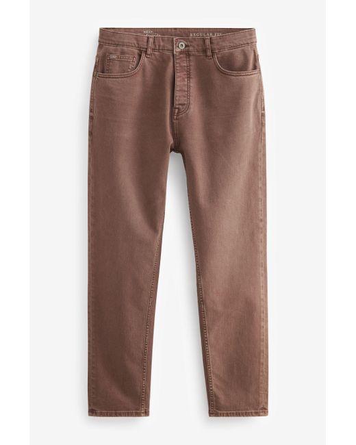 Next Regular-Fit-Jeans aus überfärbtem Denim (1-tlg) in Brown für Herren