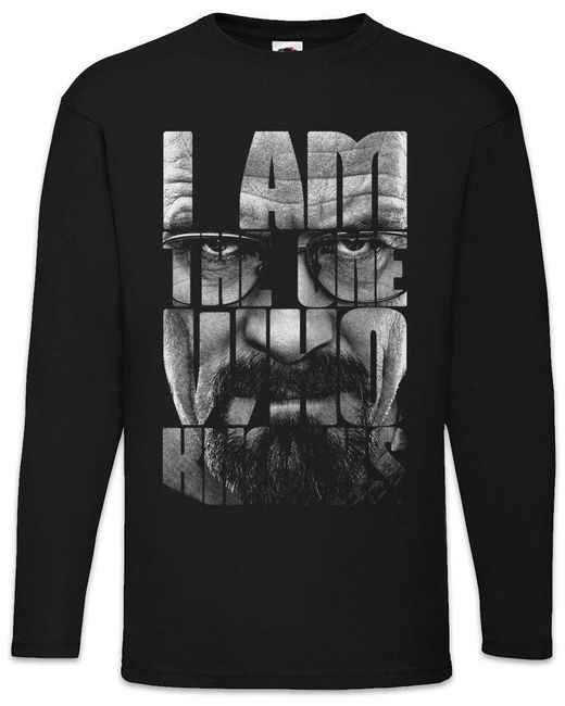 Urban Backwoods Langarmshirt I Am The One Who Knocks Langarm T-Shirt Walt Breaking White Walter Bad in Black für Herren