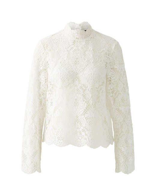 Ouí White Langarmbluse Bluse