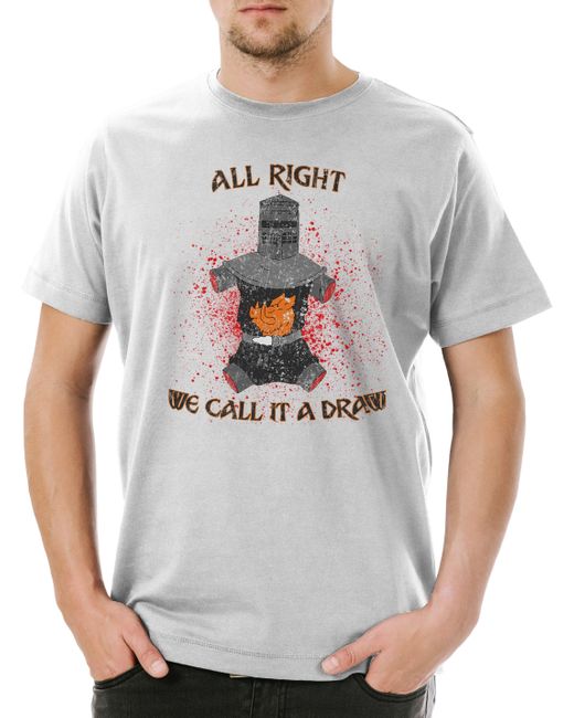 Urban Backwoods Print- We Call It A Draw T-Shirt Monty Schwarzer Ritter Python Fun in Gray für Herren