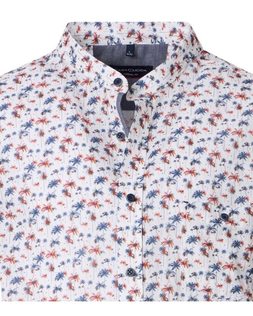 CASA MODA Kurzarmhemd Freizeithemd Kurzarm uni in Blue für Herren