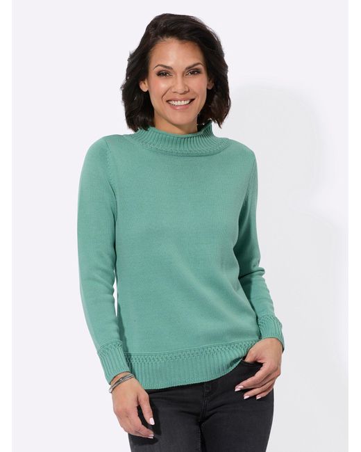 WITT Green Strickpullover Stehkragenpullover