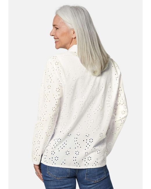 Goldner Langarmbluse Kurzgröße: Leichte Blusenjacke aus Baumwolle in Weiß |  Lyst DE