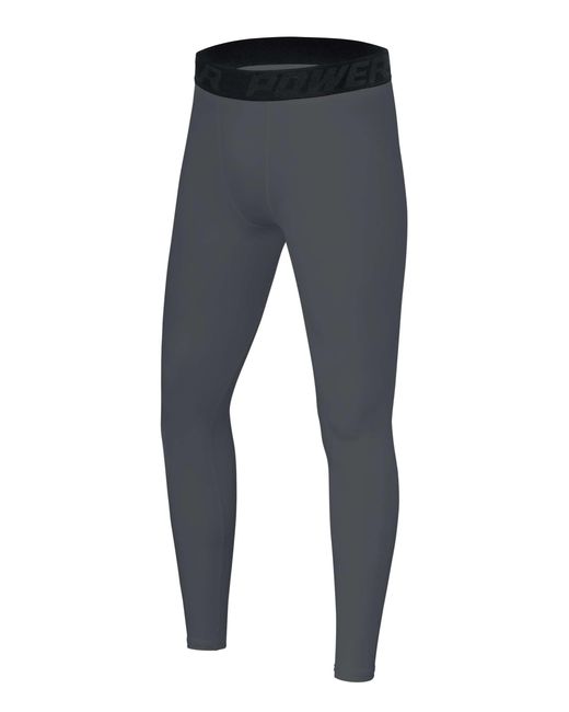 TCA Funktionshose Leggings, Kompressionshose, Sporthose, Lang in Black für Herren