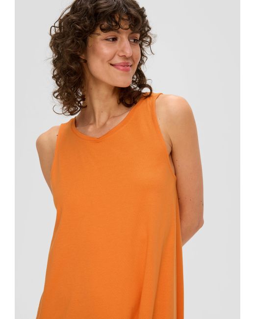 S.oliver Orange Minikleid Relaxed-Fit-Kleid mit Bindeband am Rücken
