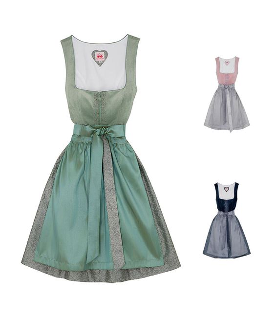 Spieth & Wensky Blue Demo Midi-Dirndl Kleid 2-teiliges Trachtenkleid