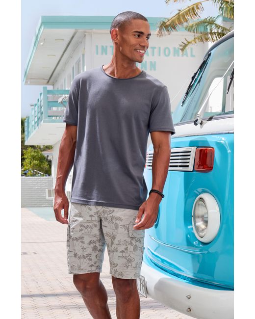 John Devin Cargoshorts kurze Hose aus elastischer Baumwolle, modisch bedruckt in Gray für Herren