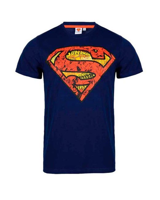 Dc Comics Print- Superman kurzarm T- Shirt Gr. S bis XXL, 100% Baumwolle in Blue für Herren