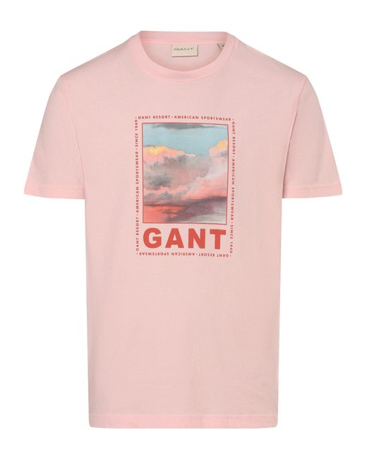 Gant T-Shirt in Pink für Herren