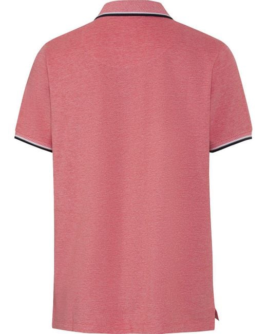 Cerruti 1881 Poloshirt aus hochwertigem Baumwoll-Piqué in Melé-Optik in Pink für Herren