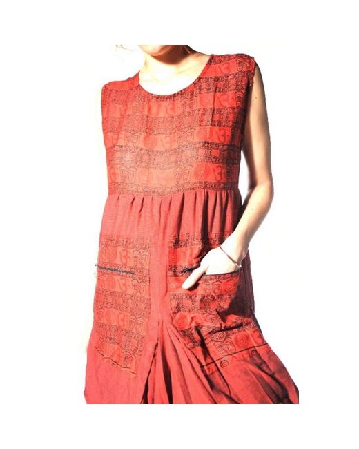 SIMANDRA Red Sommerkleid Maxikleid Nepal (1-tlg)