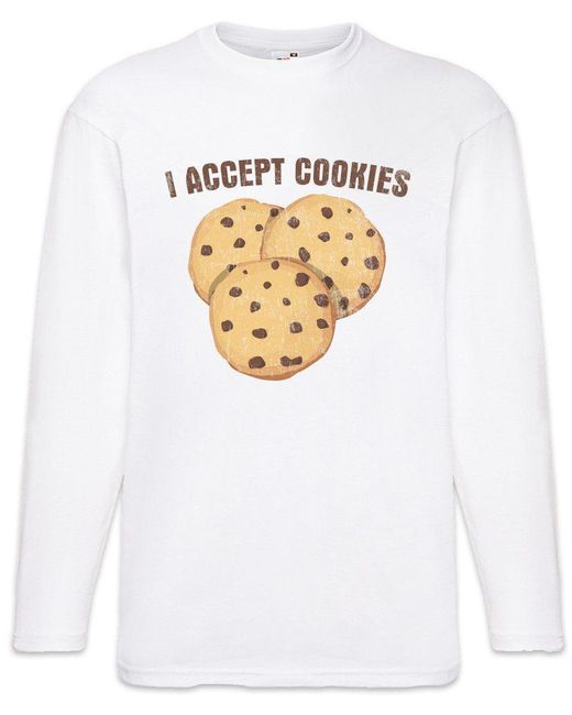 Urban Backwoods Langarmshirt I Accept Cookies Langarm T-Shirt Fun Binary Code Binär World (1-tlg) in White für Herren