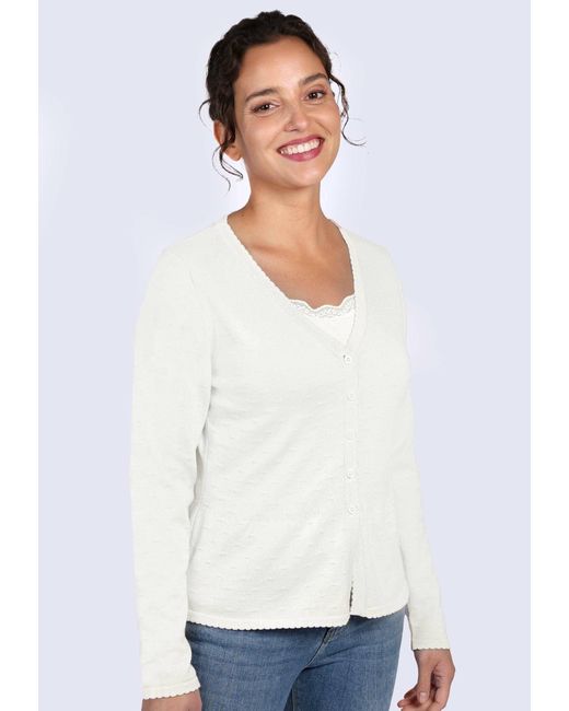 Sorgenfri Sylt White Strickjacke Lindara solid