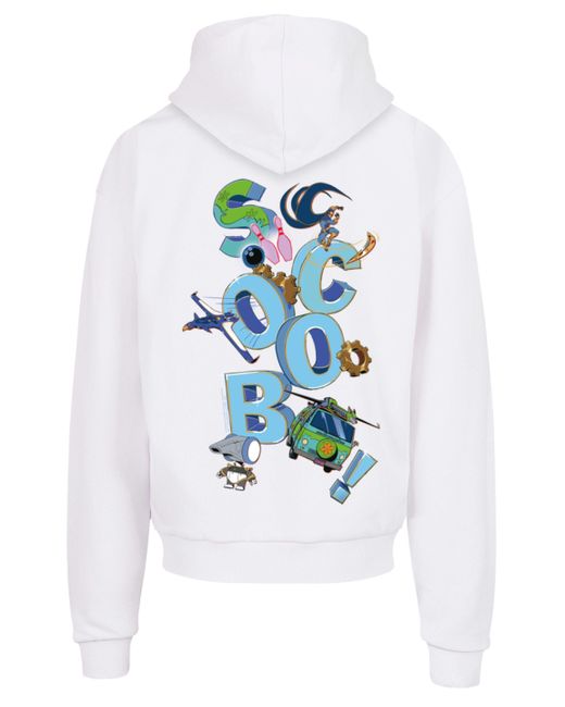 F4NT4STIC Kapuzenpullover Scooby Doo Letters Jumble Print in White für Herren