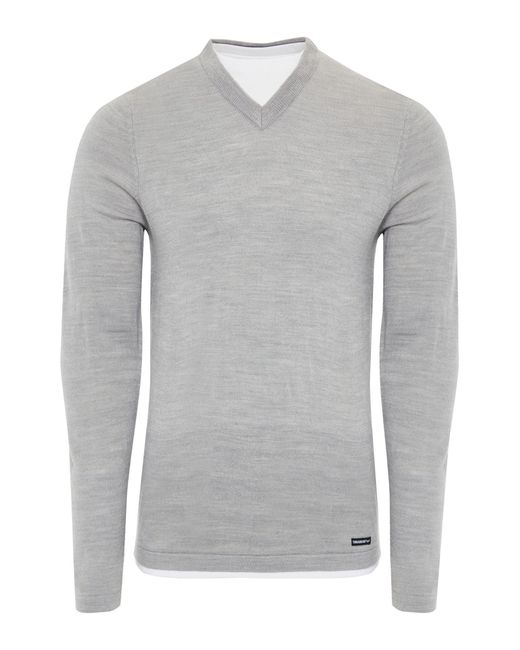 Threadbare Rundhalspullover (1-tlg) im schlichten Design in Gray für Herren