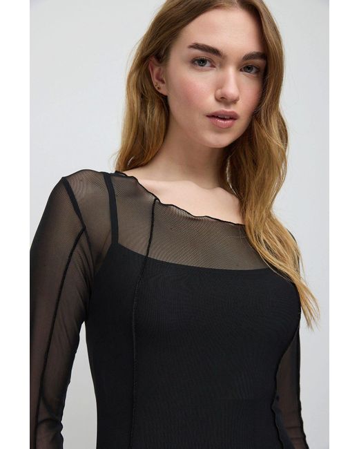 No Matter What Black Maxikleid Mesh-Kleid