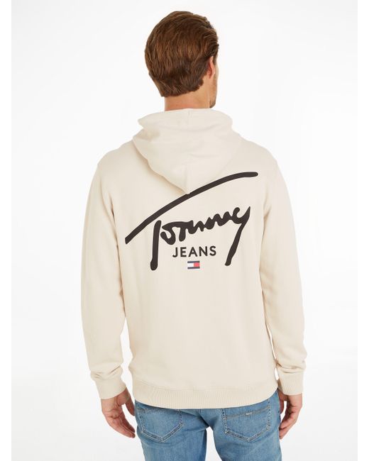 Tommy Hilfiger Kapuzensweatshirt TJM REG ENTRY GRAPHIC HOODIE EXT mit Logoschriftzug in White für Herren