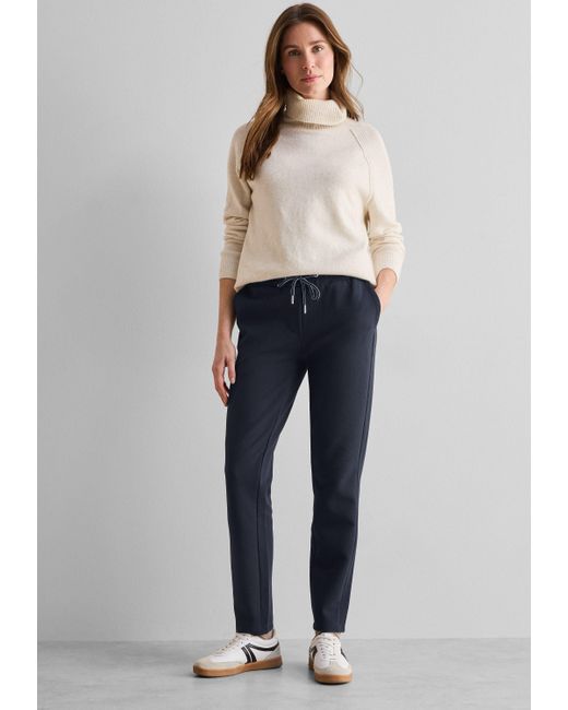 Cecil Blue Stoffhose Middle Waist