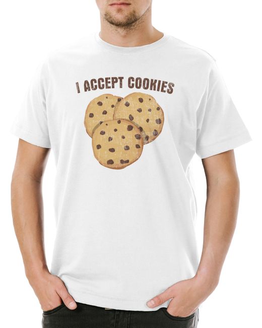 Urban Backwoods Print- I Accept Cookies T-Shirt Fun Binary Code Binär World in White für Herren