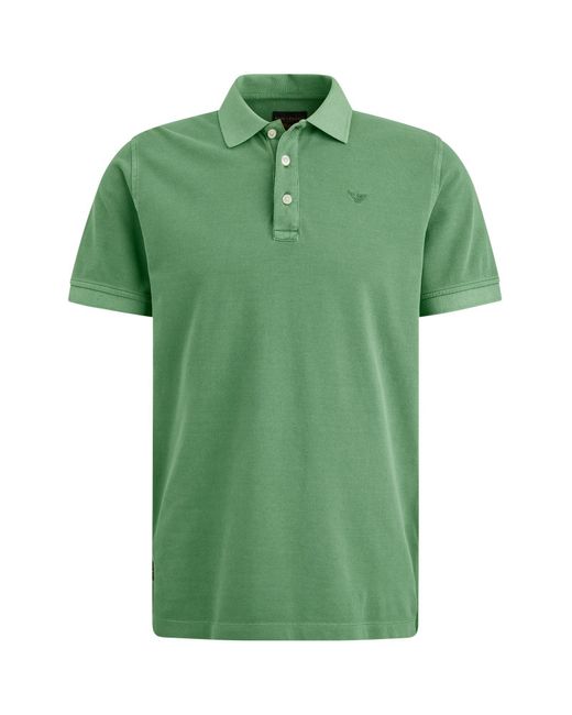 PME LEGEND T-Shirt Short sleeve polo Pique garment dy in Green für Herren