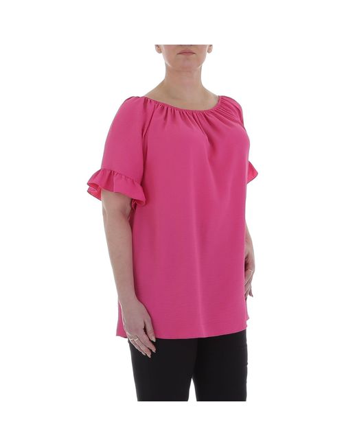 Ital-Design Kurzarmbluse Elegant Bluse in Pink
