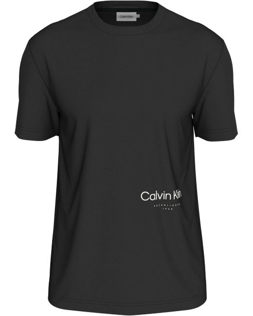 Calvin Klein BT_OFF PLACEMENT LOGO T-SHIRT in groß Größen mit Markenlabel in Black für Herren