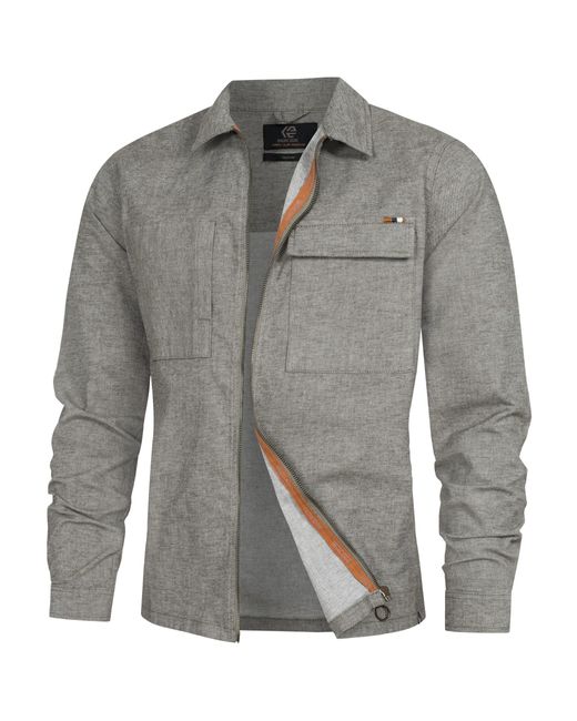 INDICODE Langarmhemd INEuron in Gray für Herren