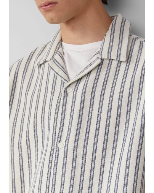 QS Kurzarmhemd Resort Fit: Hemd mit Strukturstreifen in Multicolor für Herren