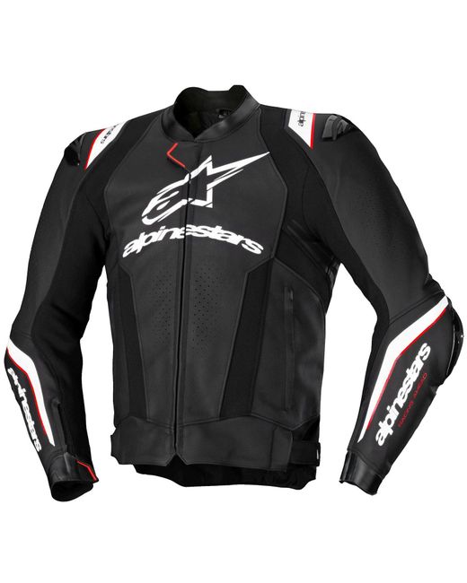 Alpinestars Motorradjacke Missile V3 Lederjacke Schwarz / Weiss in Black für Herren