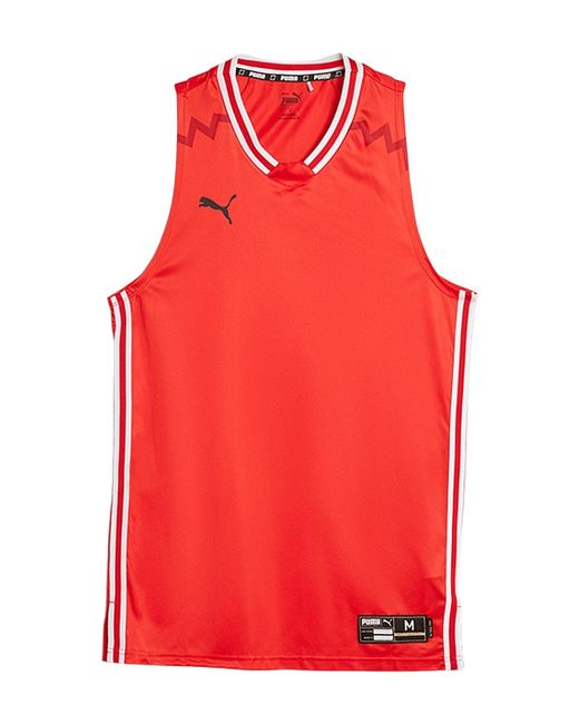 PUMA Red T-Shirt Hoops Team Game Trikot Polyester