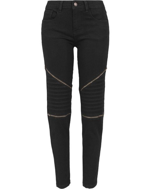 Urban Classics Black Skinny-fit-Jeans Bikerhose mit Stretch